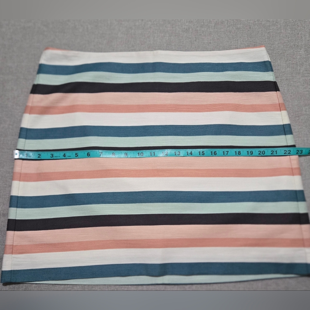 LOFT Striped Mini Skirt in Black, Pink, White and Teal Size 16 - Picture 10 of 10